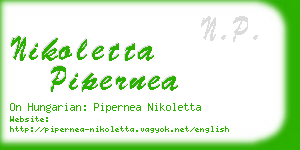 nikoletta pipernea business card